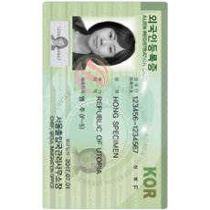 South Korea 외국인등록증 사진 35x45 mm