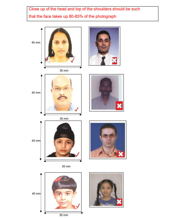 Passport Seva के अनुसार सही और गलत भारतीय पासपोर्ट फोटो उदाहरण